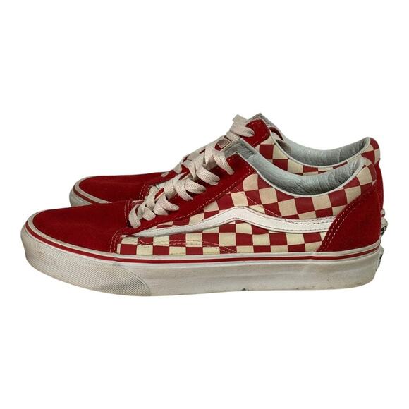 Vans Old Skool Checkerboard Red/White Women's Sneakers Size 9 Sktr - Picture 4 of 8